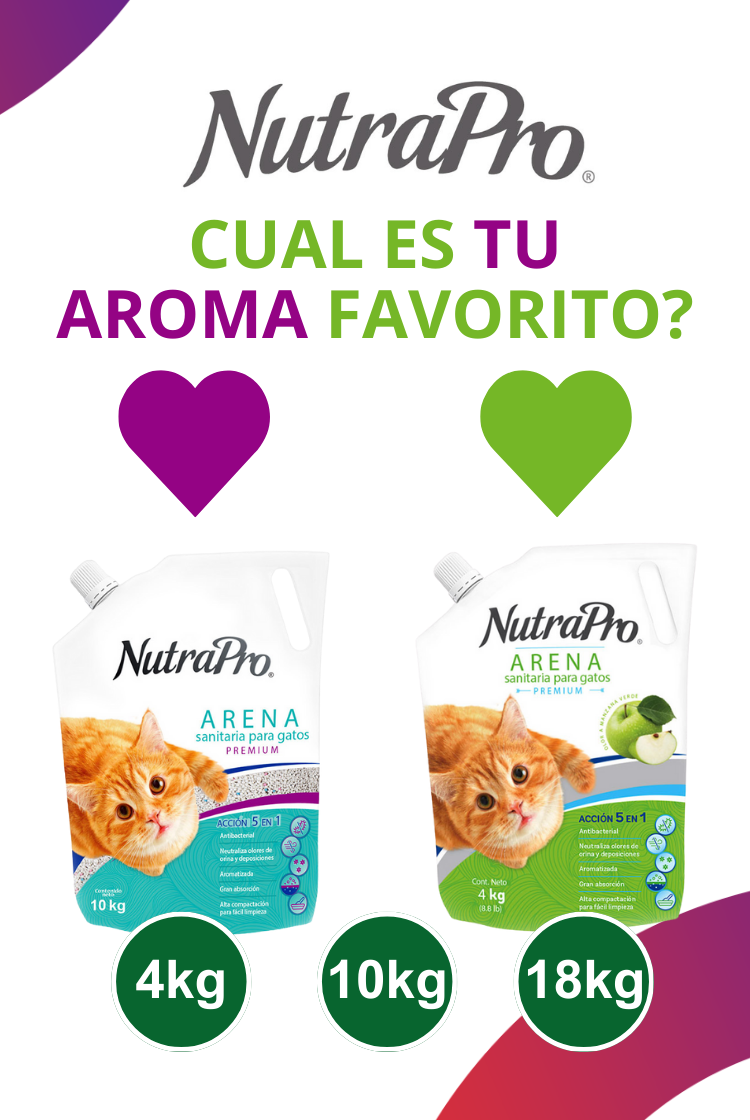 NUTRAPRO Arena Sanitaria Con Aroma Lavanda, Manzana Verde Para Gatos