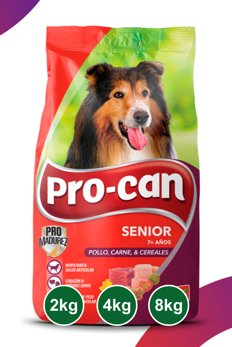 Procan Senior Para Perros Mayores a 7 Años Pollo, carne y cereales Todas Las Razas