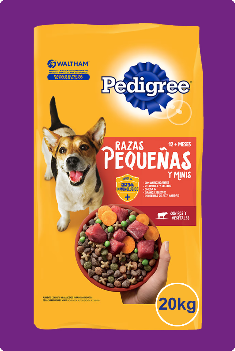 Pedigree Adulto Razas Pequeñas y Minis Con Res y Vegetales