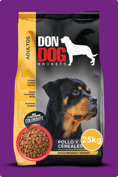 Don Dog Adultos Razas Medianas y Grandes Sabor a Pollo y Cereales