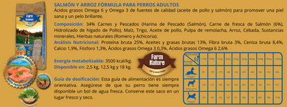 Farm Nature SALMÓN Y ARROZ Fórmula Para Perros Adultos