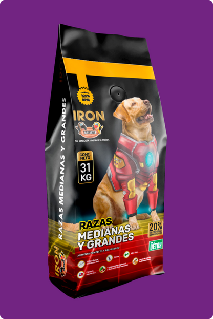 Iron Benji 20% De Proteinas Razas Medianas y Grandes