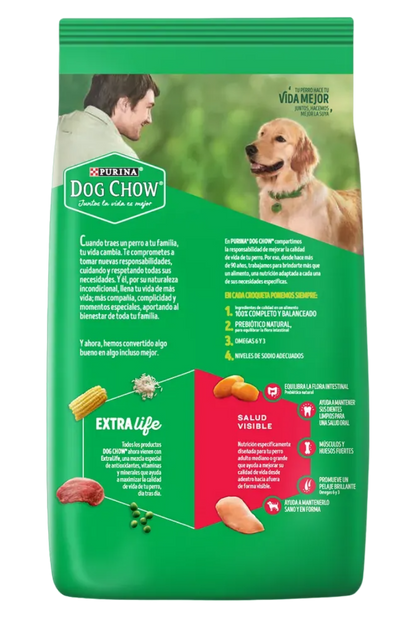 Purina Dog Chow Adultos Medianos y Grandes Con Carne y Pollo