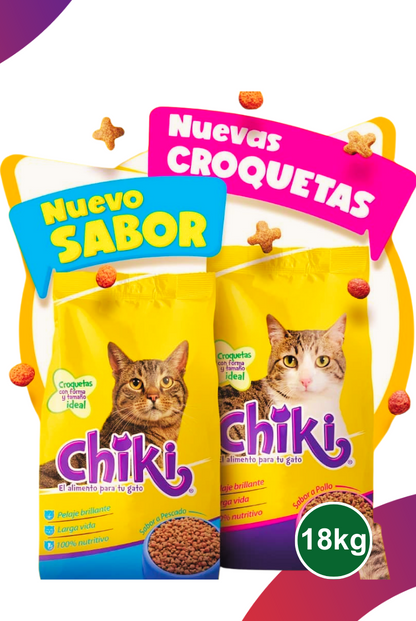 Chiky Adultos El Alimento Para Tu Gato En Dos Sabores De Pollo y De Pescado