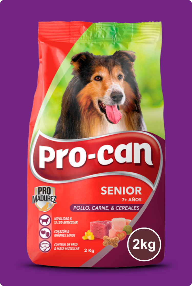 Procan Senior Para Perros Mayores a 7 Años Pollo, carne y cereales Todas Las Razas