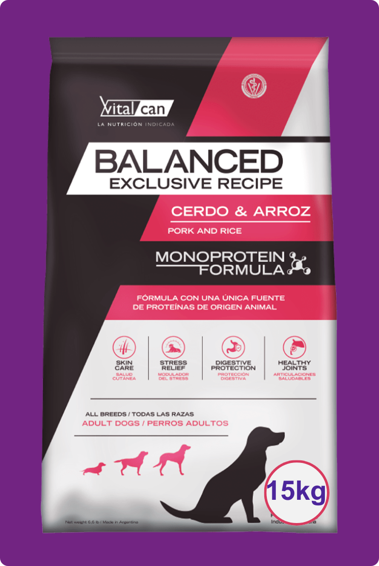 Balanced Exclusive Recipe Monoprotein Cerdo y Arroz