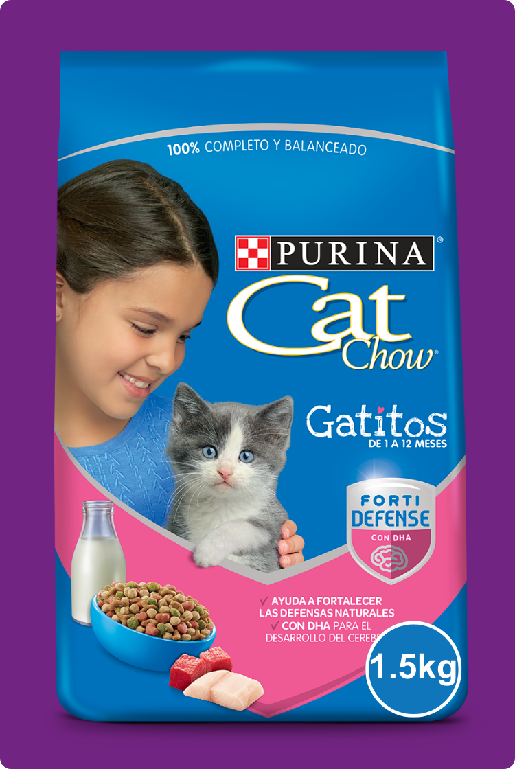 Cat Chow Gatitos De 1 Hasta 12 Meses Sabor Pescado, carne y Leche