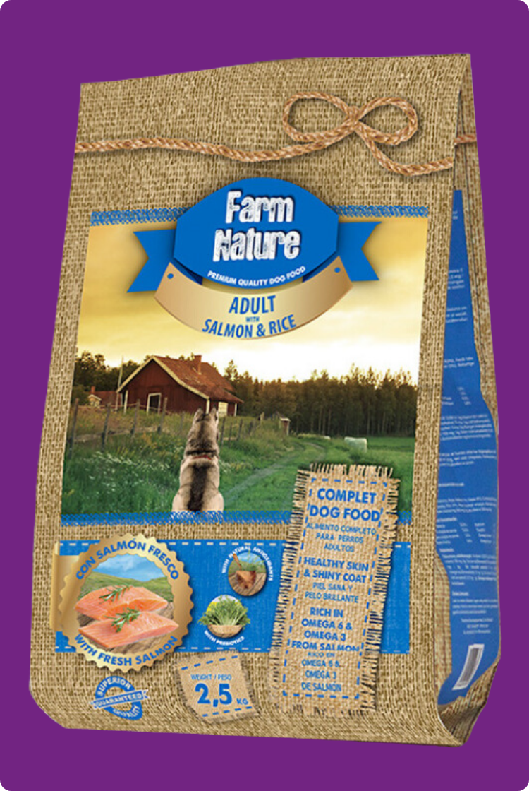 Farm Nature SALMÓN Y ARROZ Fórmula Para Perros Adultos