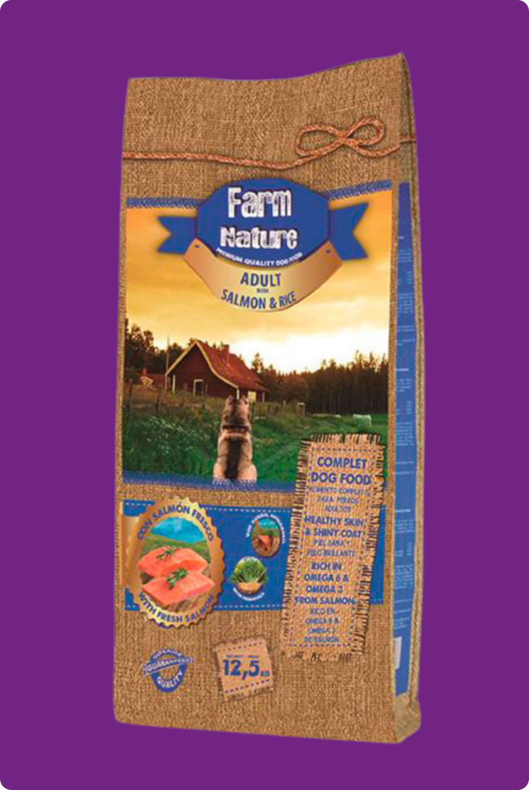 Farm Nature SALMÓN Y ARROZ Fórmula Para Perros Adultos