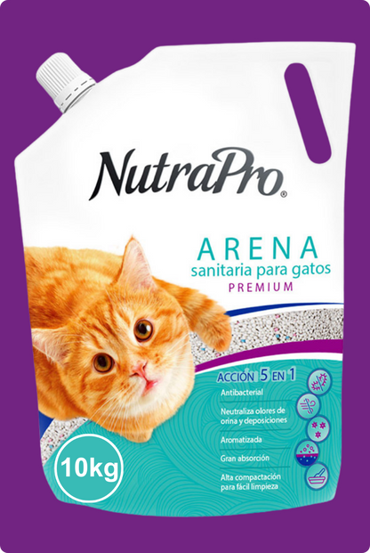 NUTRAPRO Arena Sanitaria  Con Aroma Lavanda, Manzana Verde Para Gatos