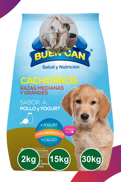 Buen Can Cachorro Razas Medianas y Grandes Sabor Pollo y Yogurt