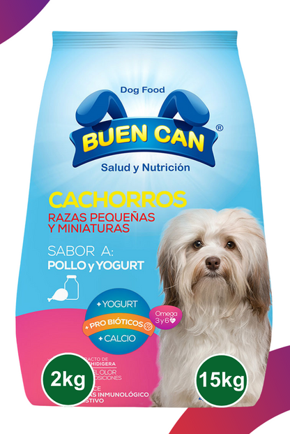 Buen Can Cachorros Razas Pequeñas y Miniaturas Sabor A Pollo y Yogurt