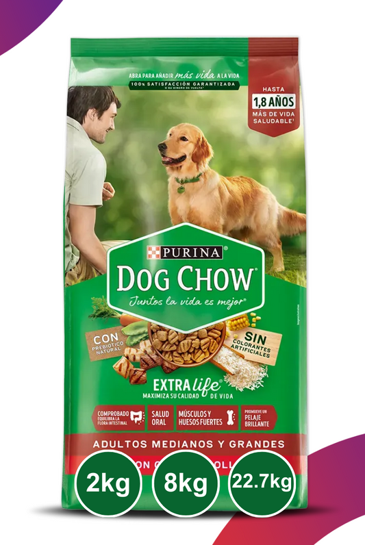 Purina Dog Chow Adultos Medianos y Grandes Con Carne y Pollo