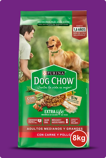 Purina Dog Chow Adultos Medianos y Grandes Con Carne y Pollo