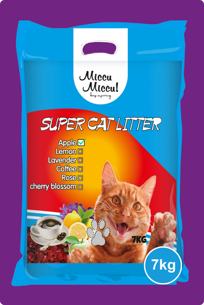 Miccu Miccu Arena Para Gatos Con Aroma Lavanda, Manzana, Café, Limón, Cerezo y Rosas