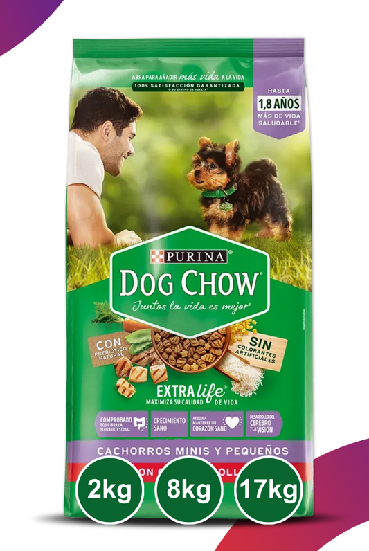 Purina Dog Chow Cachorros Mines y Pequeños Con Carne y Pollo