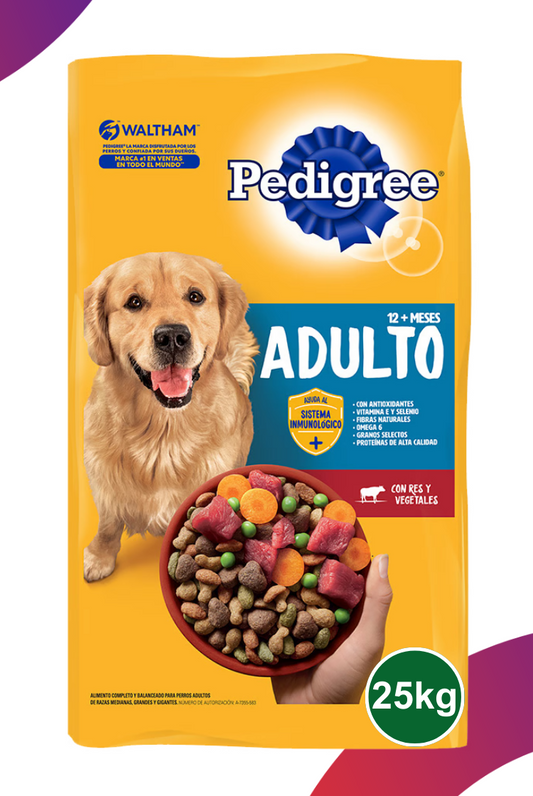 Pedigree Adulto Raza Medianas y Grandes Con Res y Vegetales