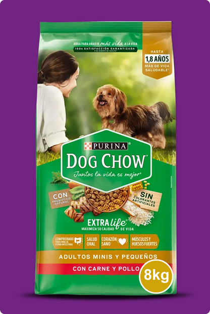 Purina Dog Chow Adultos Mines y Pequeños Con Carne y Pollo