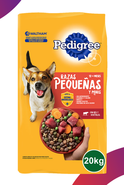 Pedigree Adulto Razas Pequeñas y Minis Con Res y Vegetales