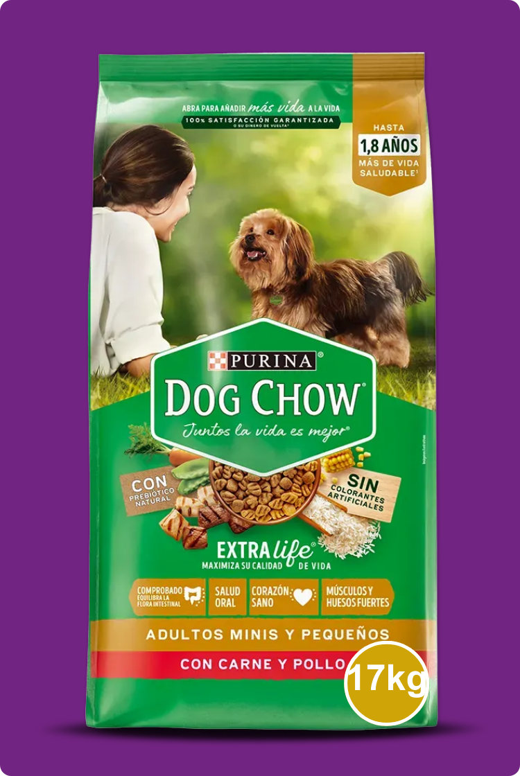 Purina Dog Chow Adultos Mines y Pequeños Con Carne y Pollo