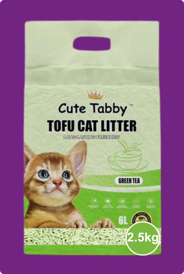 CUTE TABBY Arena Para Gatos Aroma Durazno, Té Verde