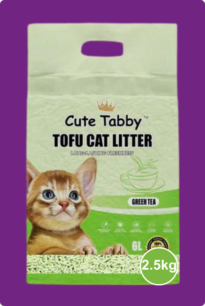 CUTE TABBY Arena Para Gatos Aroma Durazno, Té Verde