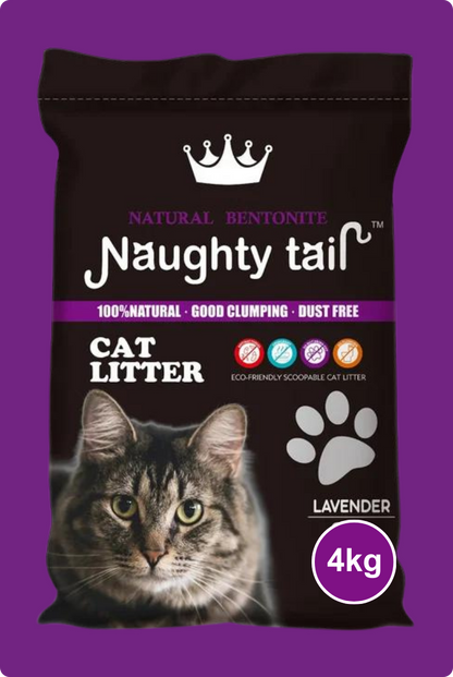 NAUGHTY TAIL Arena Para Gatos Con Aroma Lavanda, Café, Limón, Manzana