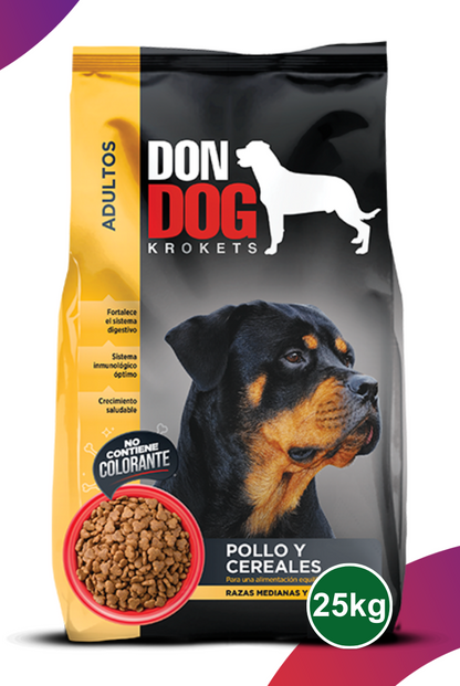 Don Dog Adultos Razas Medianas y Grandes Sabor a Pollo y Cereales