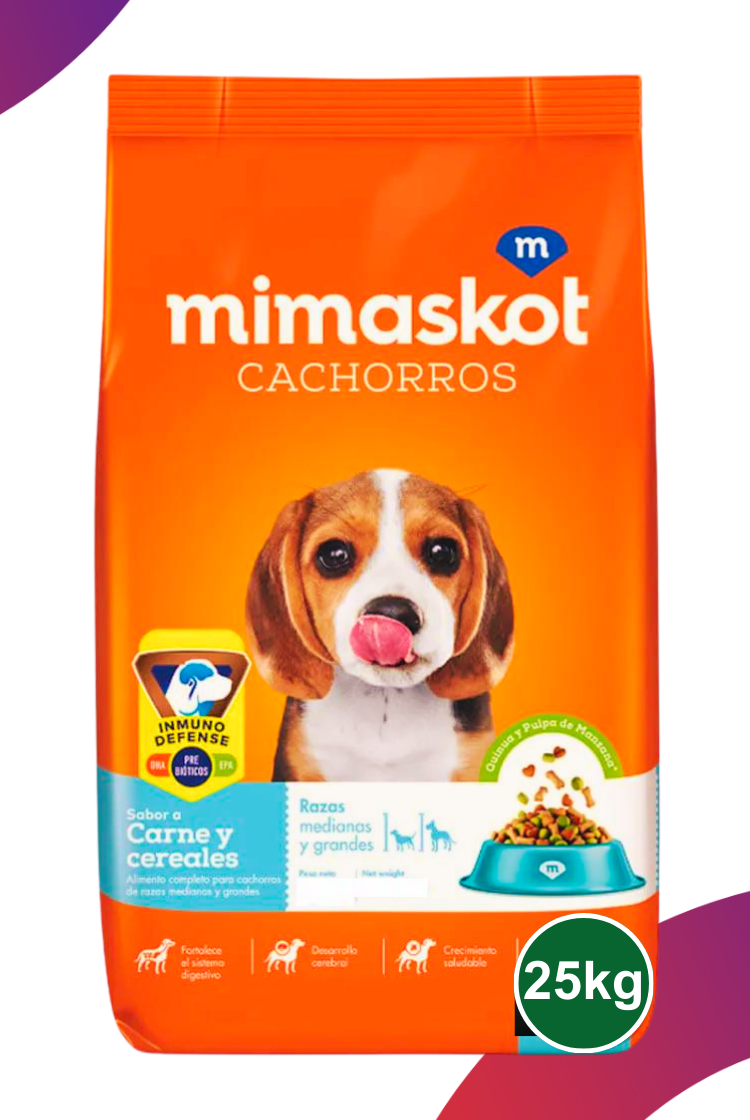 Mimaskot Cachorros Razas Medianas y Grandes Carne y Cereal