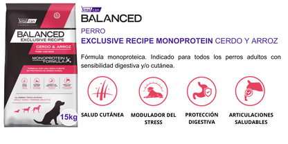 Balanced Exclusive Recipe Monoprotein Cerdo y Arroz