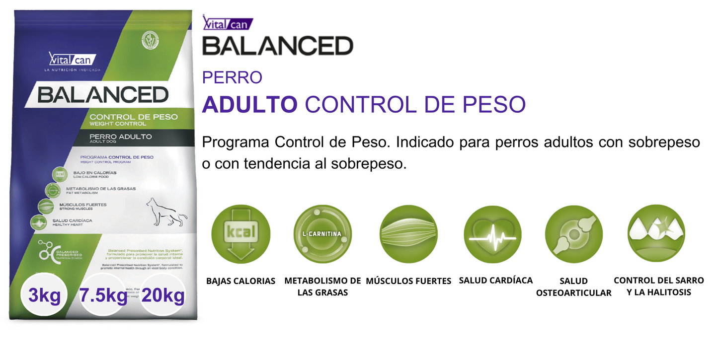 Balanced Perro Adultos Control De Peso