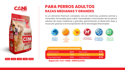 Canimentos Premium Para Perros Adultos Razas Medianas y Grandes