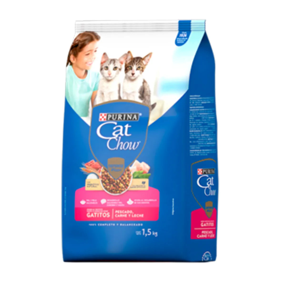 Cat Chow Gatitos De 1 Hasta 12 Meses Sabor Pescado, carne y Leche