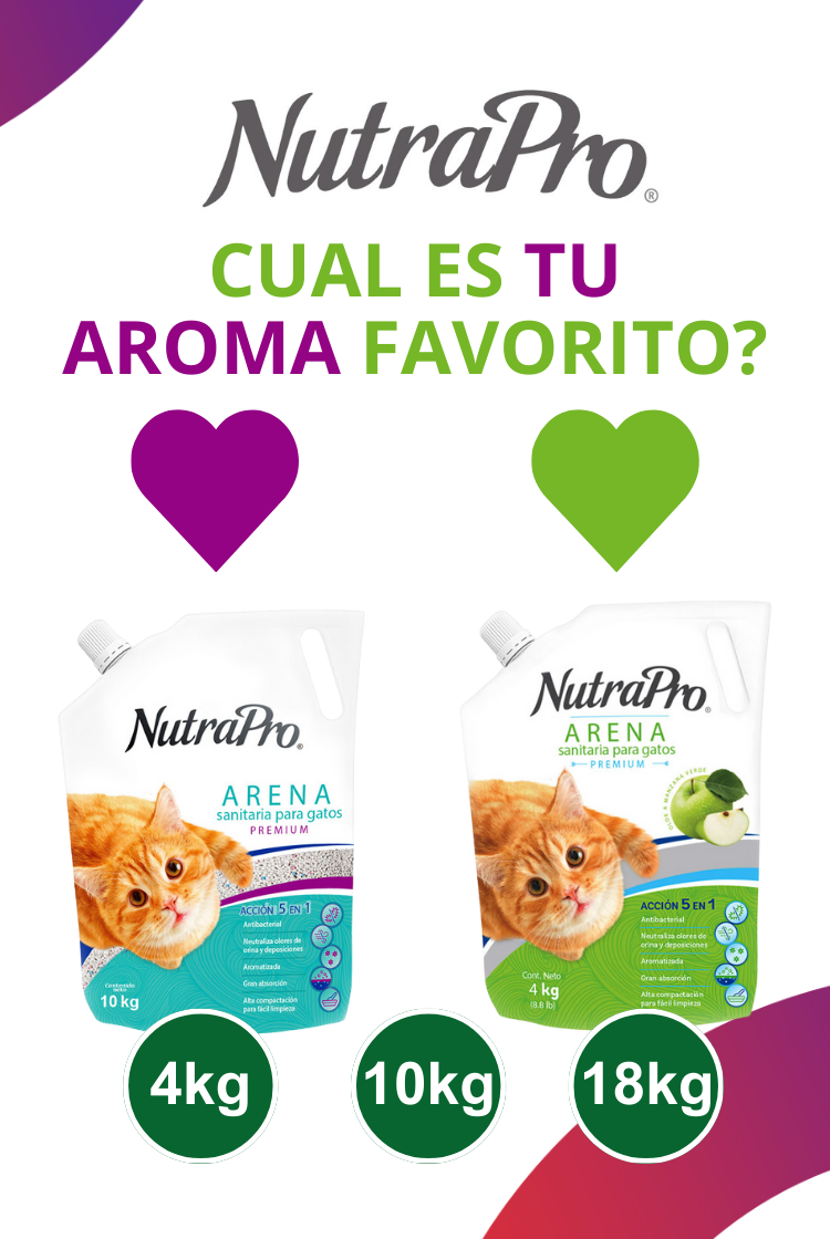 NUTRAPRO Arena Sanitaria  Con Aroma Lavanda, Manzana Verde Para Gatos