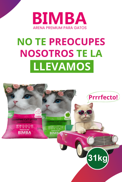 BIMBA Arena Para Gatos Con Aroma Fresa, Manzana