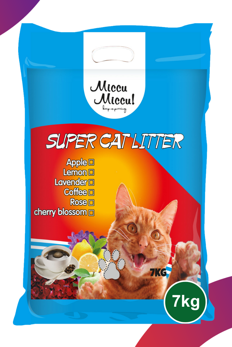 Miccu Miccu Arena Para Gatos Con Aroma Lavanda, Manzana, Café, Limón, Cerezo y Rosas