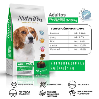 Nutrapro Adultos Razas Pequeñas y Miniaturas