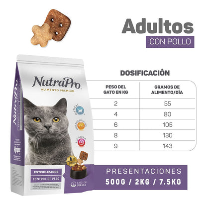 Nutrapro Gatos Esterilizados y Control De Peso