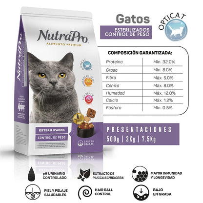 Nutrapro Gatos Esterilizados y Control De Peso