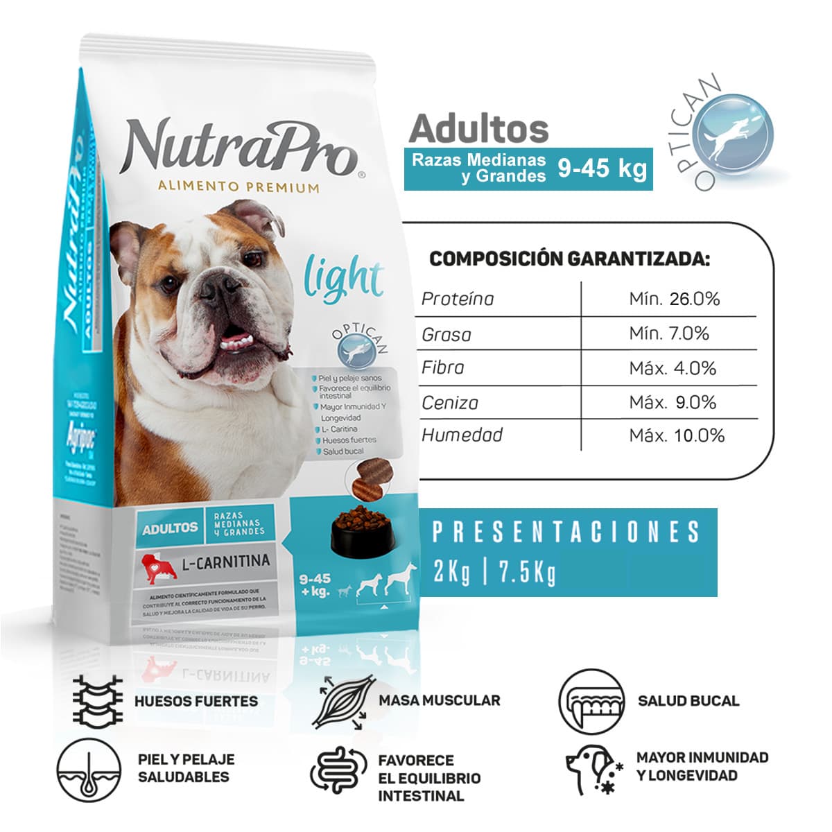 Nutrapro Adultos Light Razas Medianas y Grandes