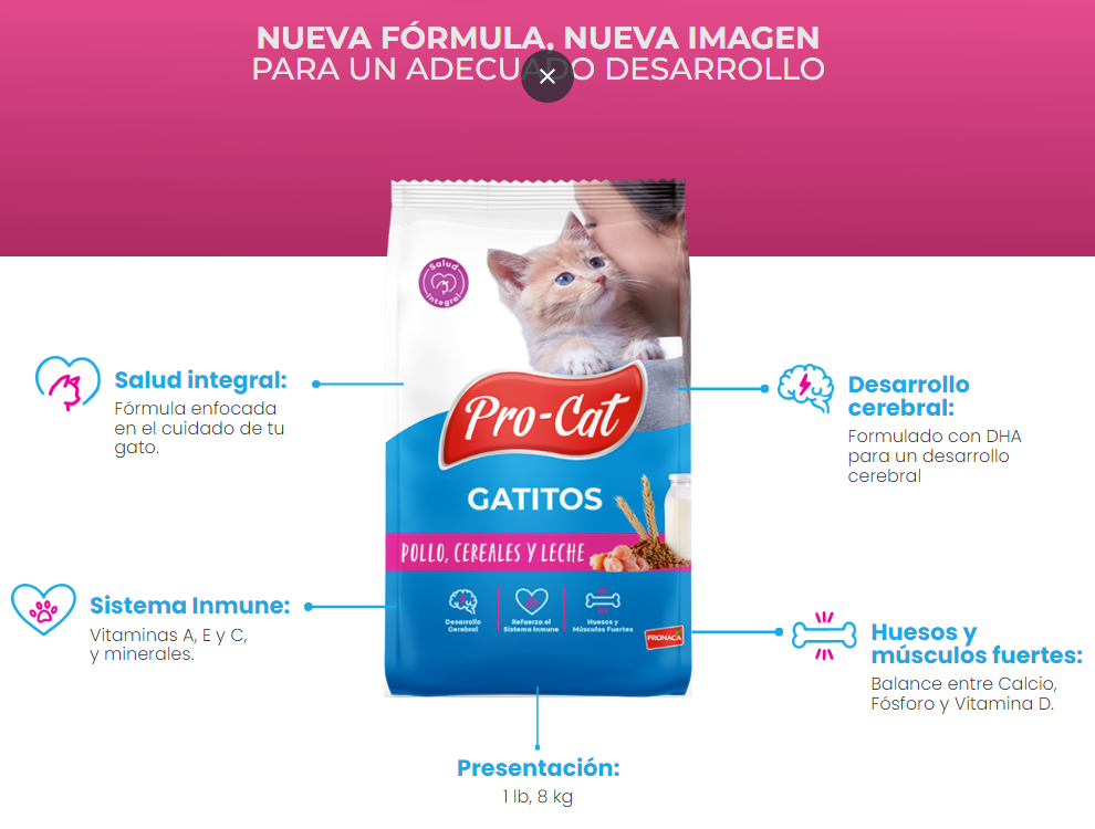 ProCat Gatitos Pollo, Cereales y Leche